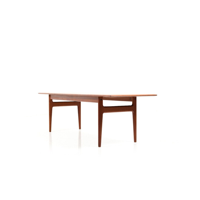 Danish vintage rectangular teak side table, 1960