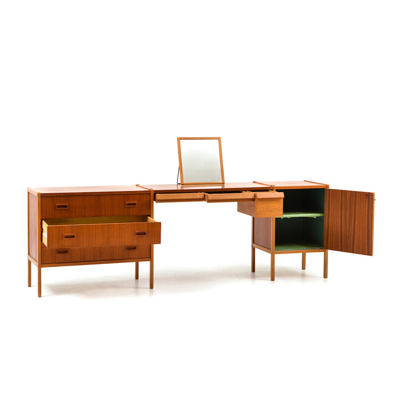 Coiffeuse vintage scandinave en teck par Bertil Fridhagen - 1960