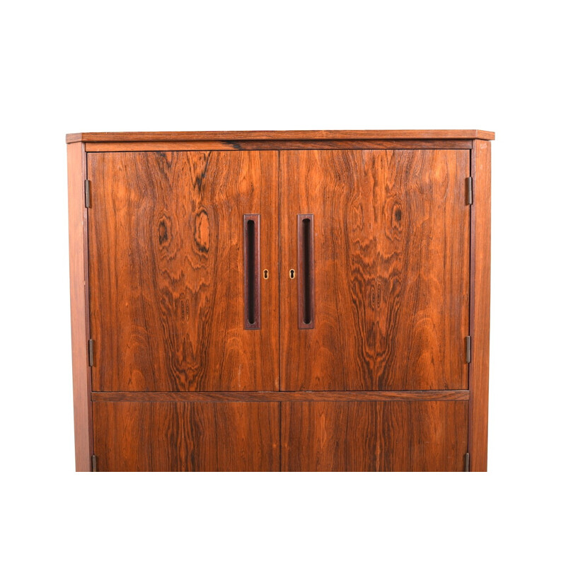 Vintage Danish cabinet with 4 doors in rosewood - 1960s