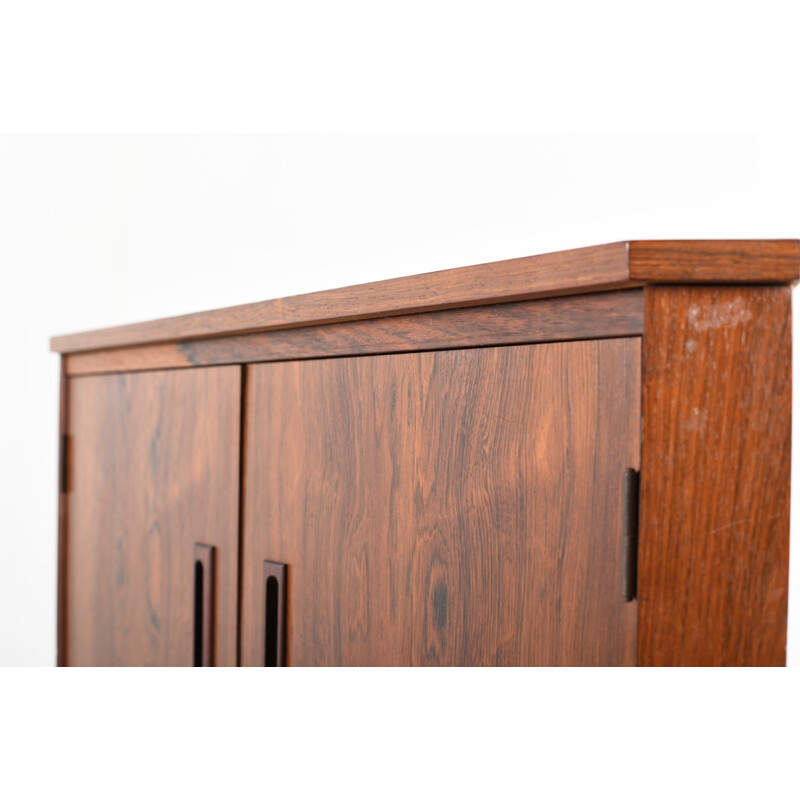 Vintage Danish cabinet with 4 doors in rosewood - 1960s