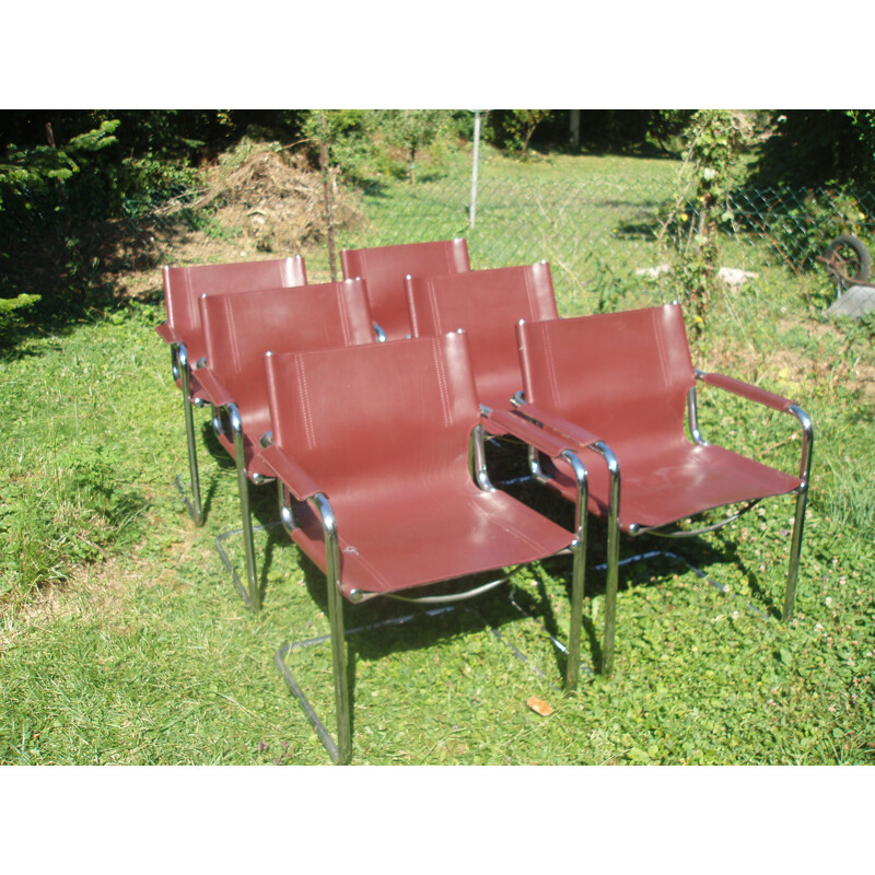 Vintage set of 6 armchairs by Matteo Grassi -1980s