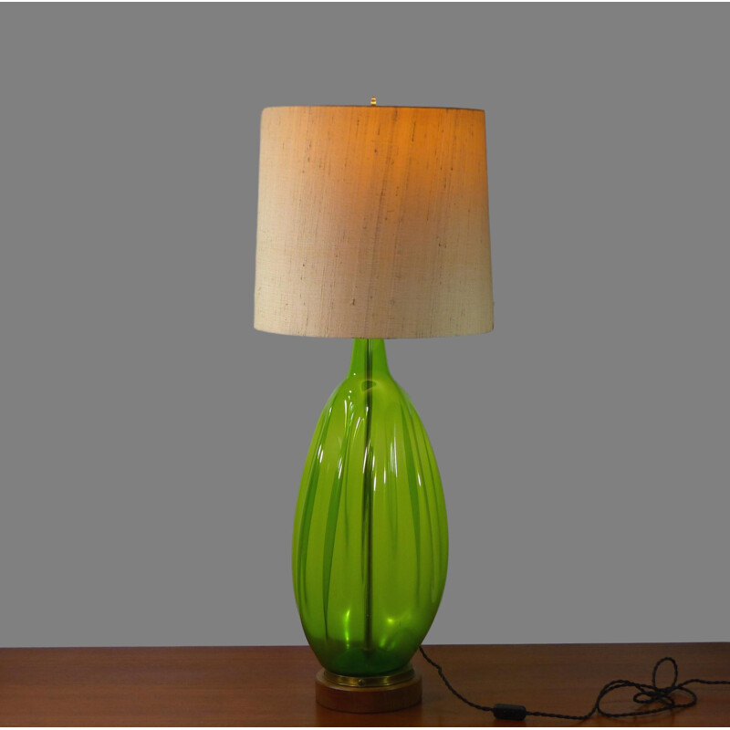 Lampe de bureau vintage en verre soufflé pour Blenko - 1950**TRAD