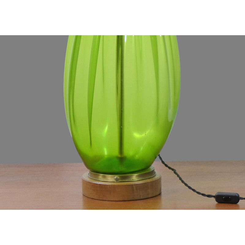 Vintage table lamp in blown glass for Blenko - 1950s