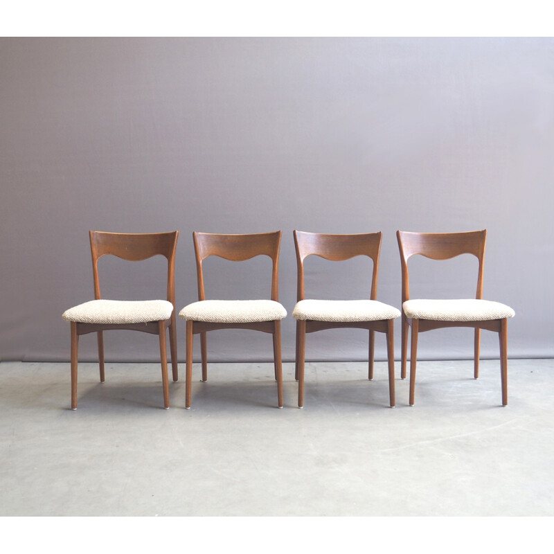 Set of 4 dining chairs in teak for AWA - 1960s