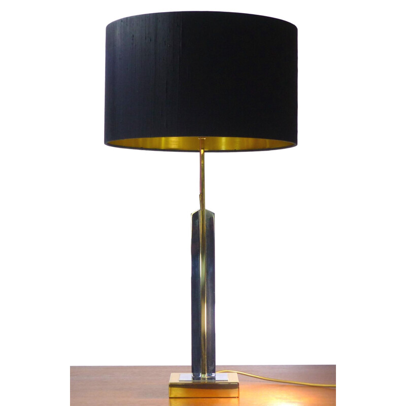 Vintage table lamp in chromed brass - 1970s