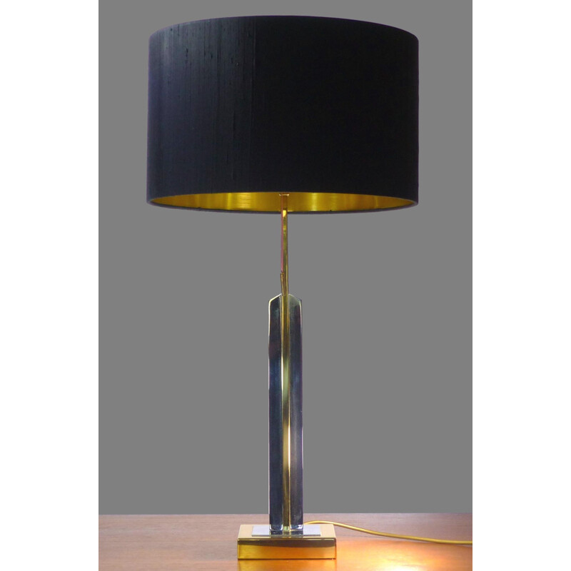 Vintage table lamp in chromed brass - 1970s