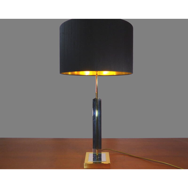 Vintage table lamp in chromed brass - 1970s