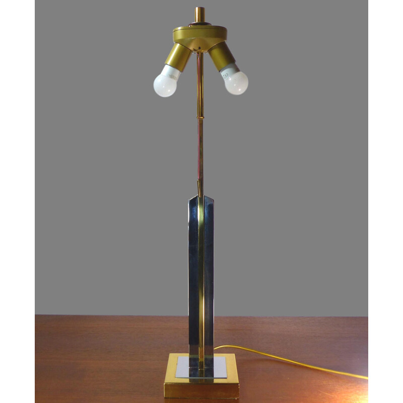 Vintage table lamp in chromed brass - 1970s