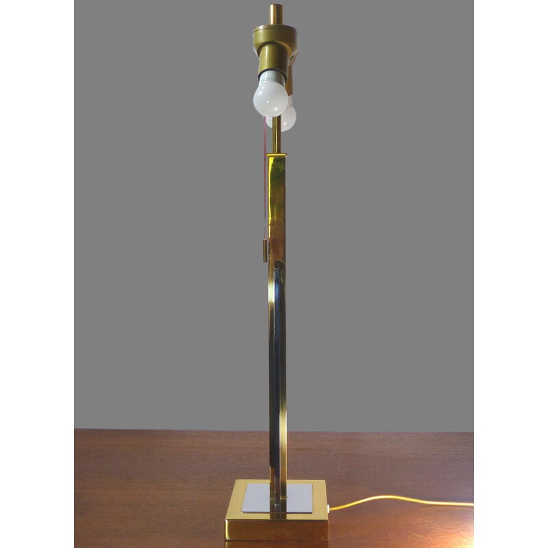 Lampe de table vintage en laiton chromé - 1970