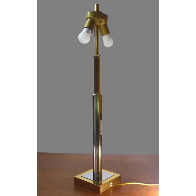 Vintage table lamp in chromed brass - 1970s