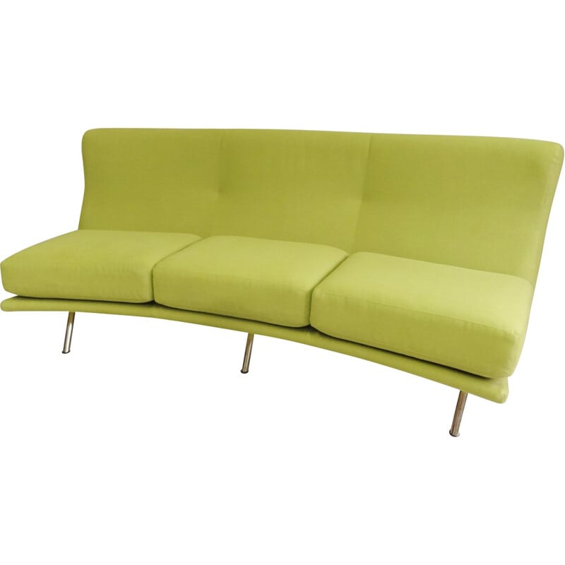 3 seater Triennale sofa in green fabric, Marco ZANUSO - 1950s