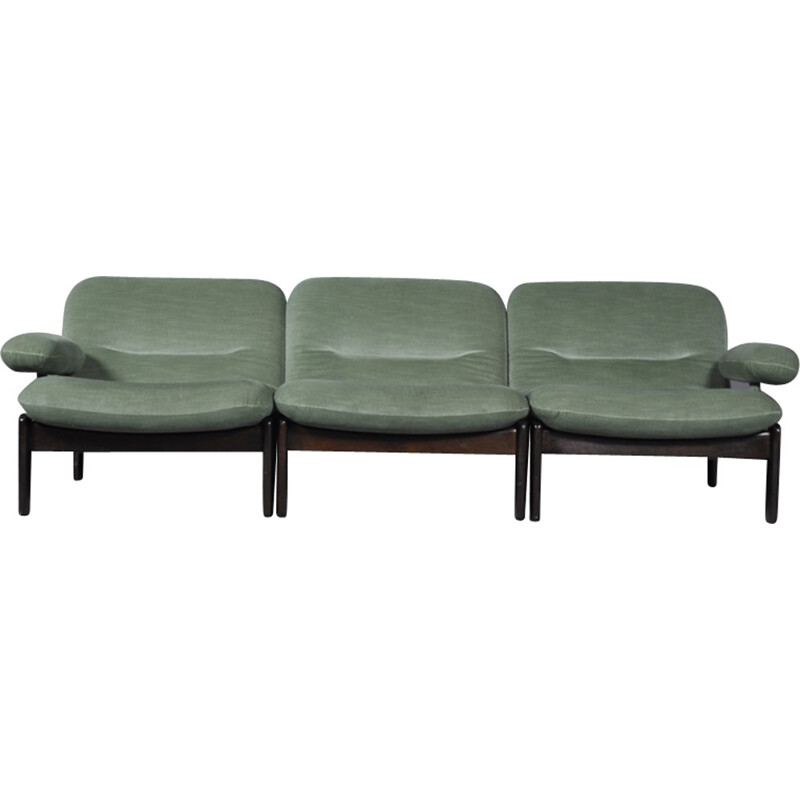 Vintage Sectional Green Mint Sofa by Leolux - 1970s