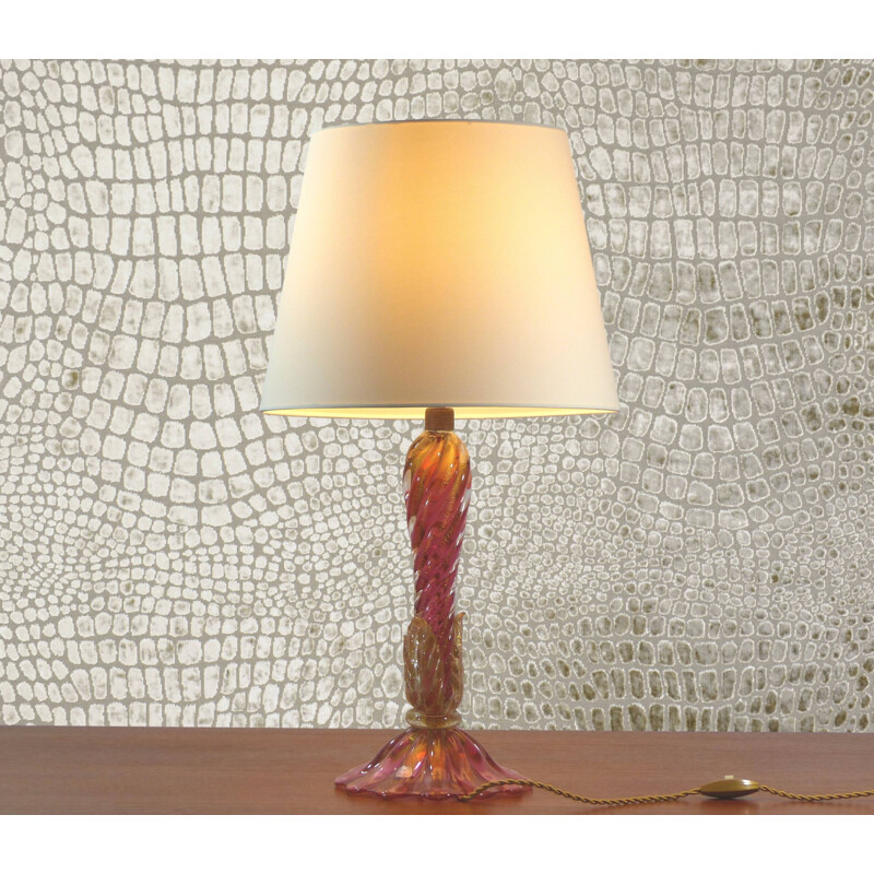 Lampe de table vintage en verre de Murano par Alfredo Seguso - 1950