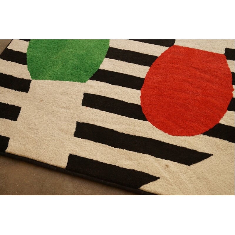 Tapis Vintage multicolore "design allumette" Hollandais - 1990