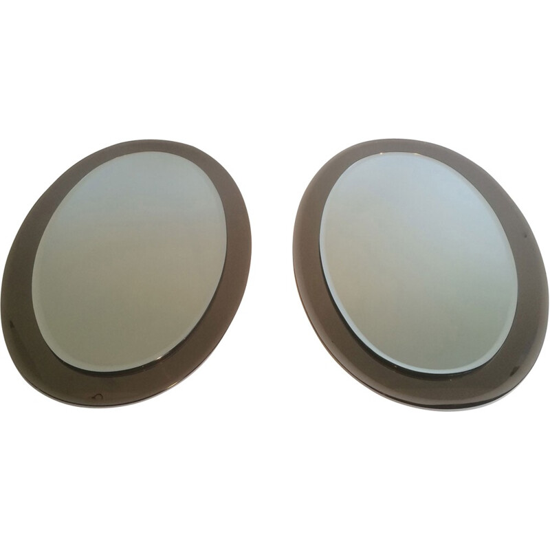 Pair of vintage glass mirrors, 1970