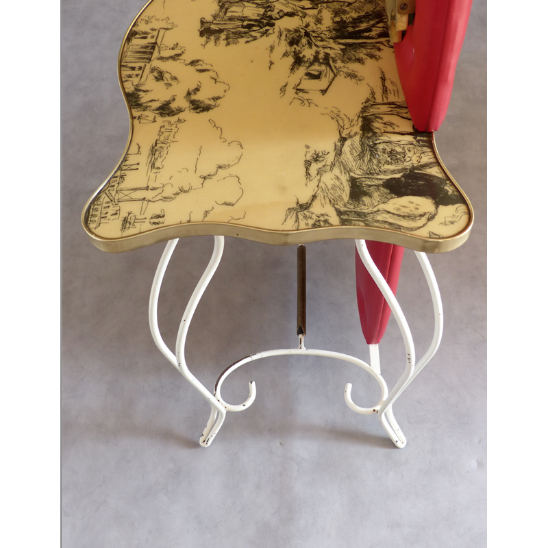 Red and Gold Wrought iron Vintage dressing table - 1950s