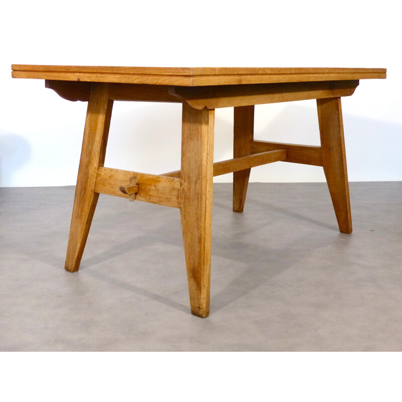 Vintage dining table in oak by René Gabriel - 1950s