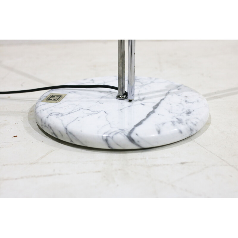 Vintage German floor Lamp in white and grey marble - 1960s
