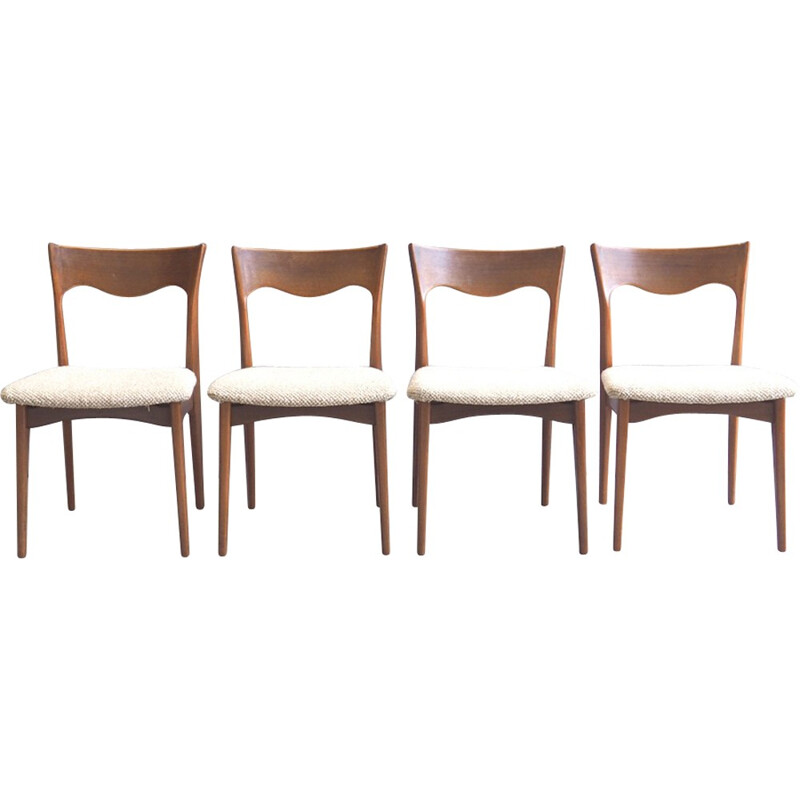 Set of 4 dining chairs in teak for AWA - 1960s