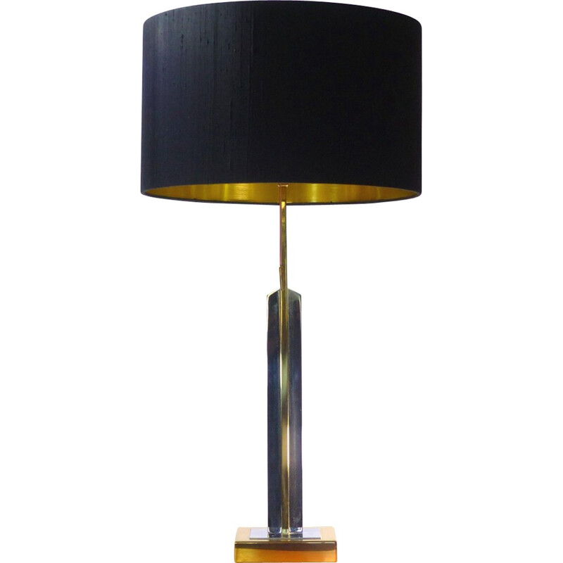 Lampe de table vintage en laiton chromé - 1970