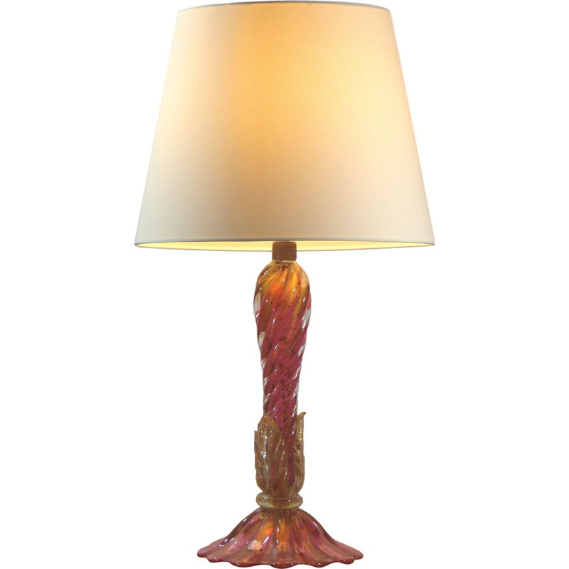 Vintage table lamp in Murano glass by Alfredo Seguso - 1950s