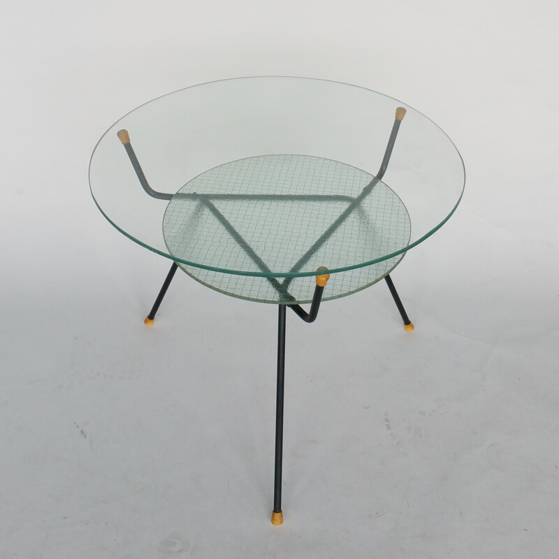 Vintage coffee Table in glass by W. H. Gispen for Kembo - 1950s