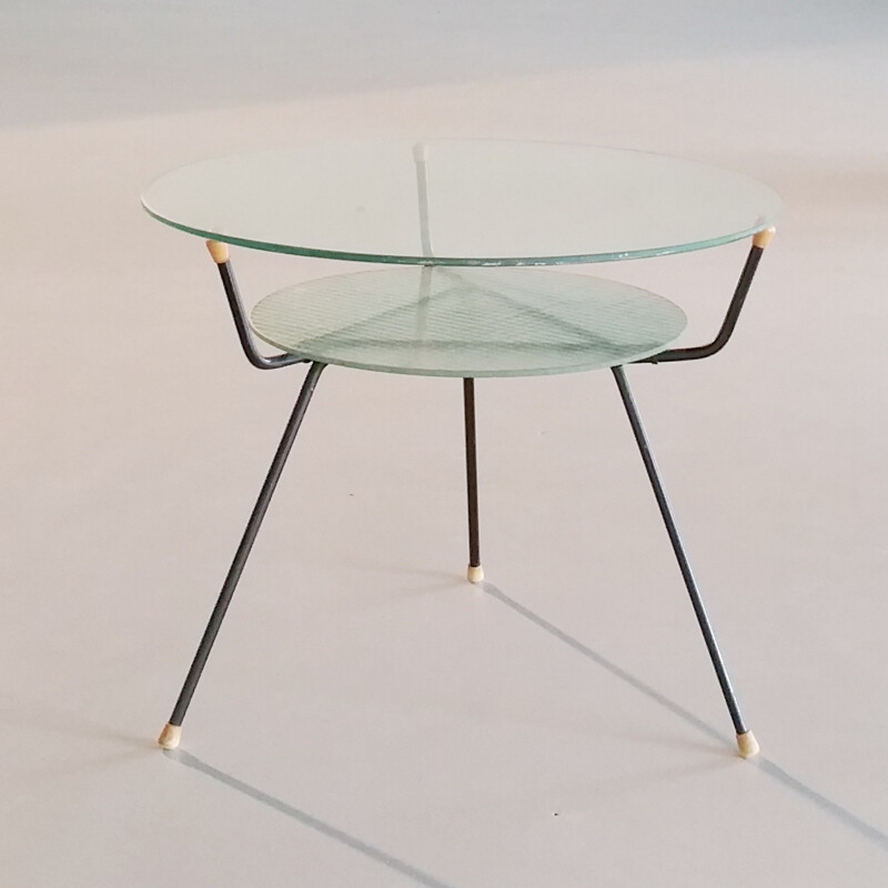 Vintage coffee Table in glass by W. H. Gispen for Kembo - 1950s