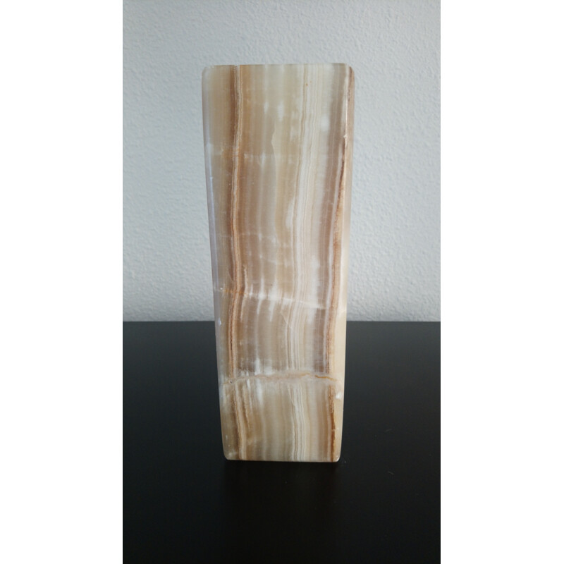 Vintage Italian vase with 4 angles in Onyx -1970s