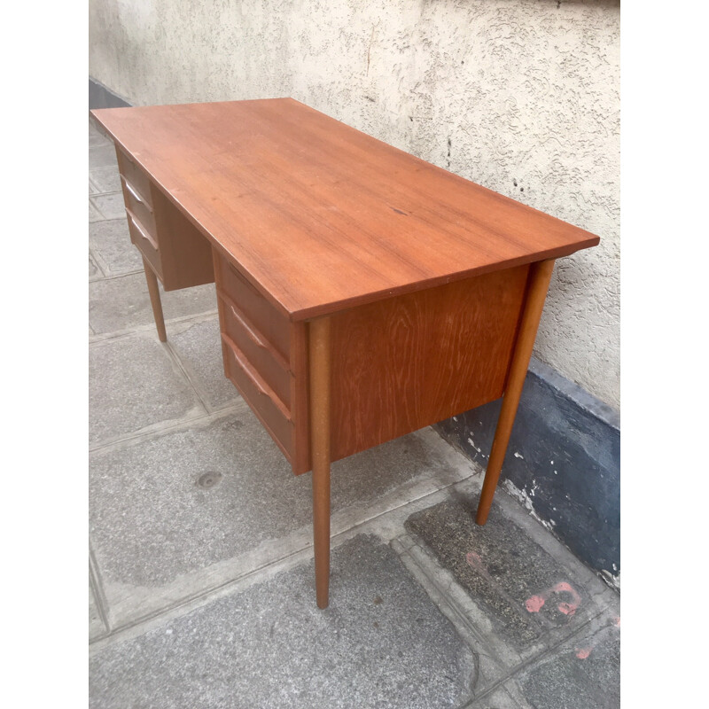 Scandinavian Vintage Desk with 6 drawers - 1960s