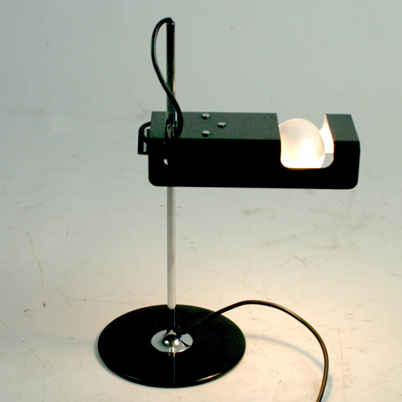 Black Italian Spider Desk Lamp by Joe Colombo for Oluce - 1960s