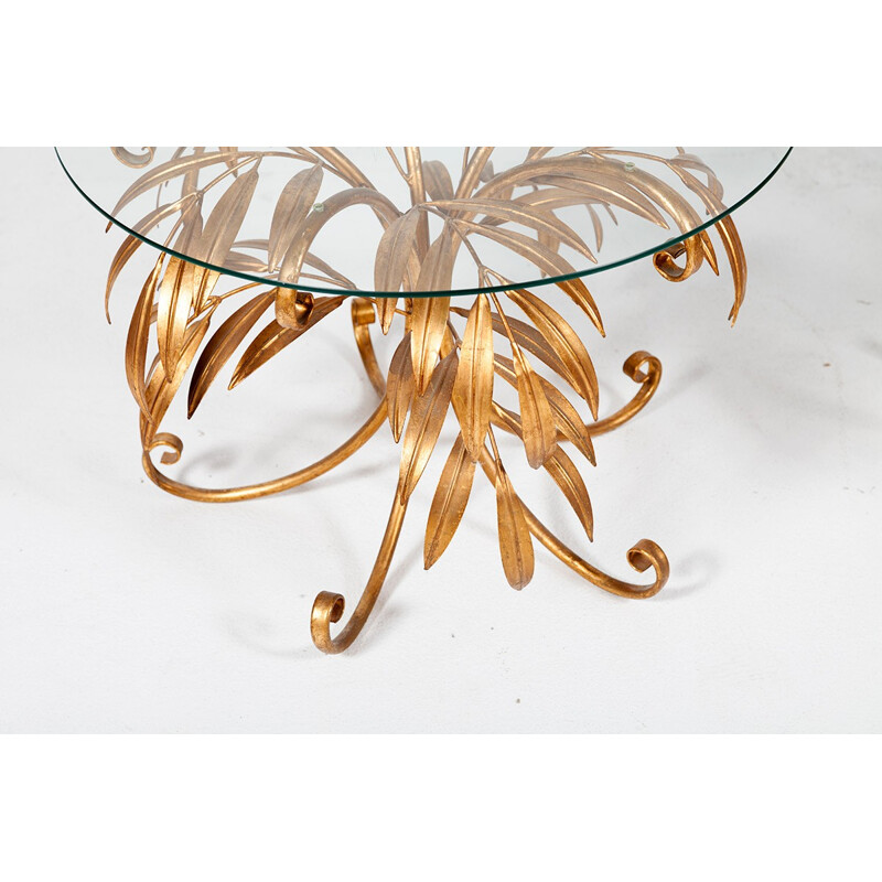 Vintage Gold Palm Tree Coffee Table by Hans Kögl - 1960s 