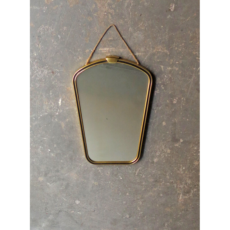 Petit miroir vintage avec cadre doré - 1960