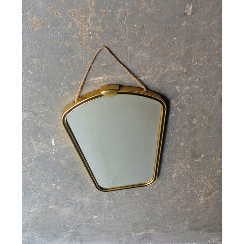 Vintage small mirror with golden frame - 1960s