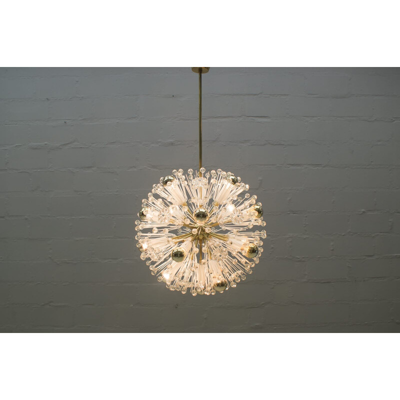 Brass Dandelion Ceiling Lamp by Emil Stejnar for Rupert Nikoll - 1960s