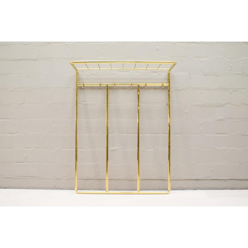 Hollywood Regency Golden Wall Hat Rack - 1960s