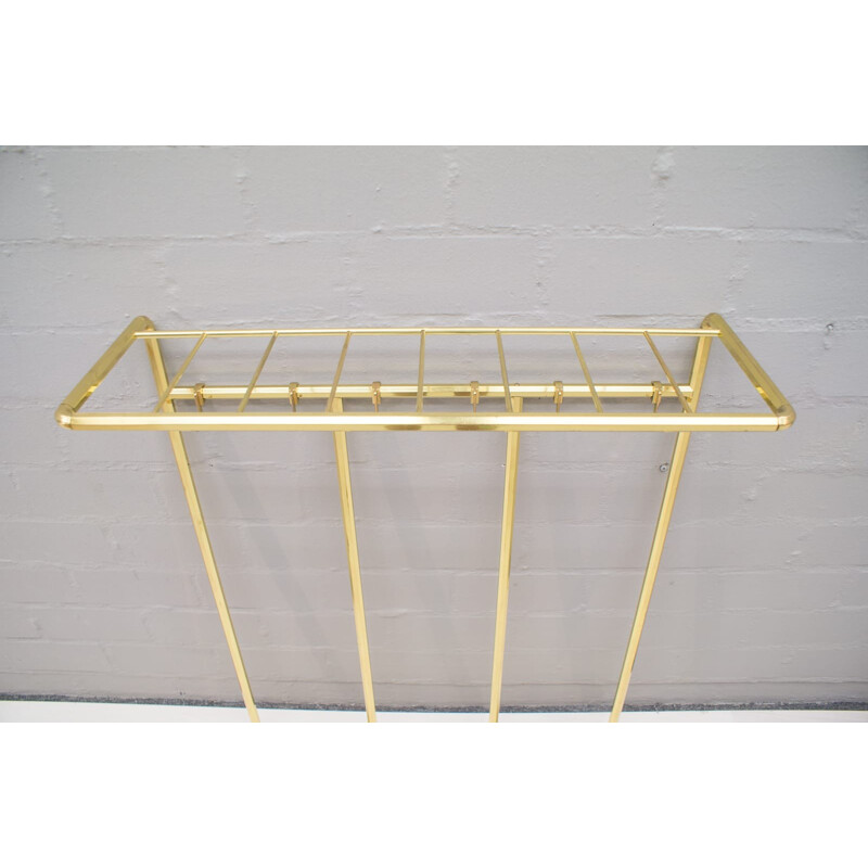 Hollywood Regency Golden Wall Hat Rack - 1960s