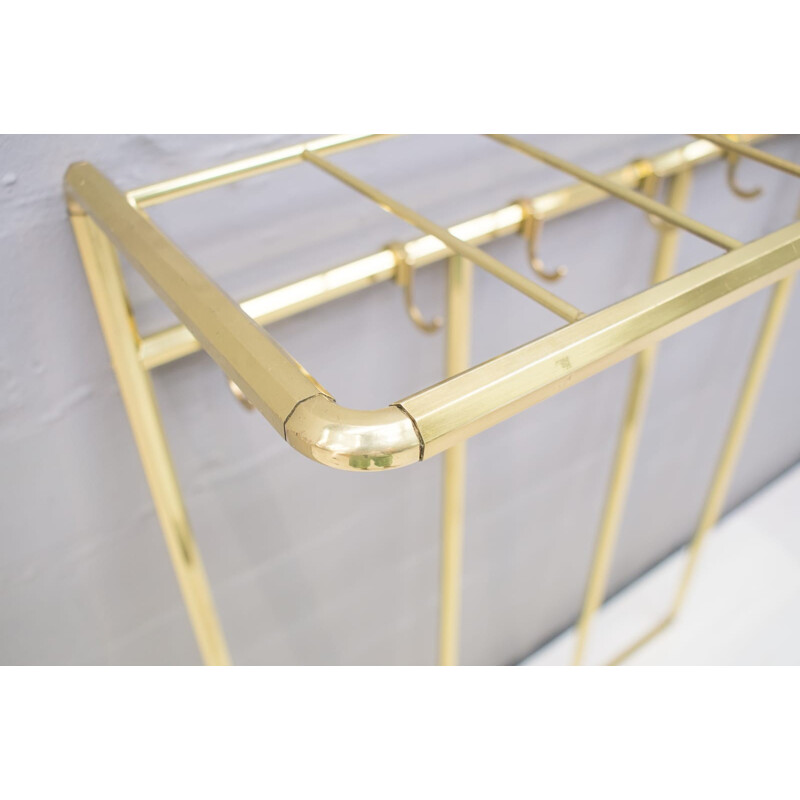 Hollywood Regency Golden Wall Hat Rack - 1960s