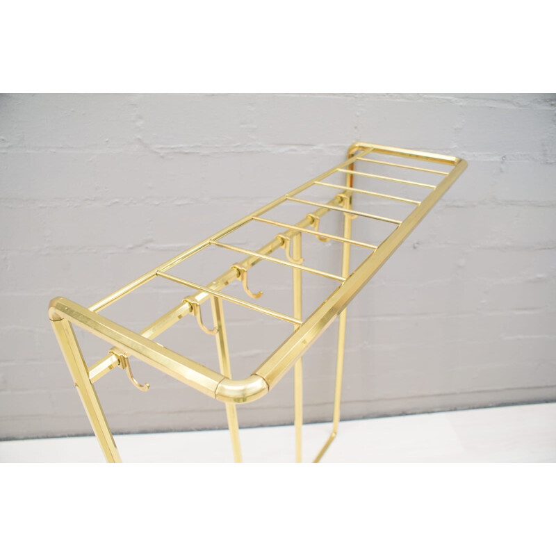 Hollywood Regency Golden Wall Hat Rack - 1960s