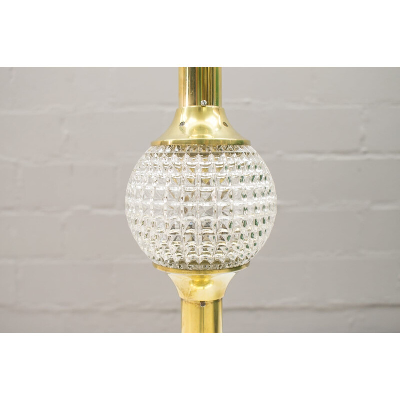 Hollywood Regency Brass and Crystal Floor Lamp - 1960s