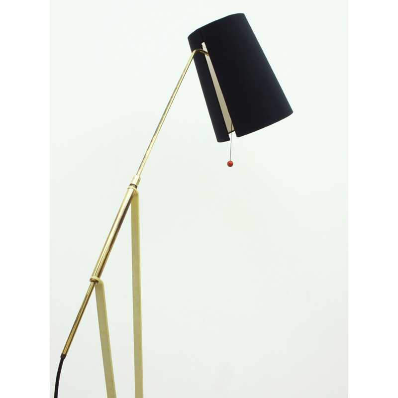 German Floor Lamp With An Adjustable Fabric Shade by Christian Dell for Kaiser Leuchten - 1950s