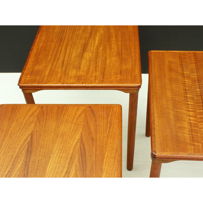 Set Of 3 Danish Teak Nesting Tables by E. W. Bach for Møbelfabrikken Toften - 1960s