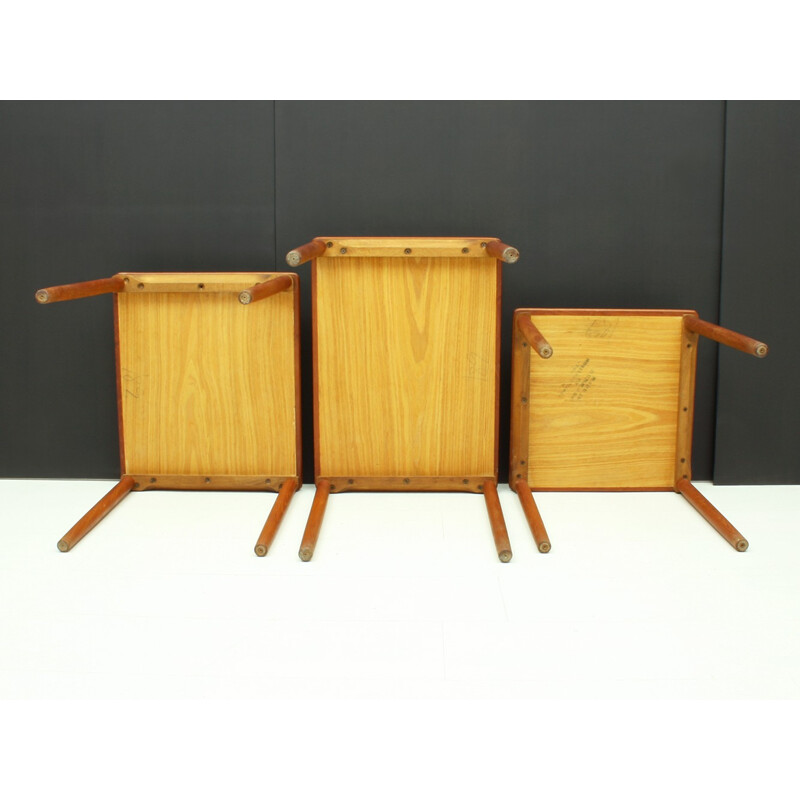 Set Of 3 Danish Teak Nesting Tables by E. W. Bach for Møbelfabrikken Toften - 1960s