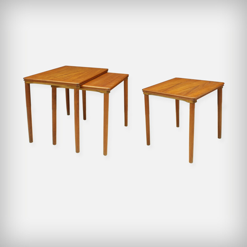 Set Of 3 Danish Teak Nesting Tables by E. W. Bach for Møbelfabrikken Toften - 1960s