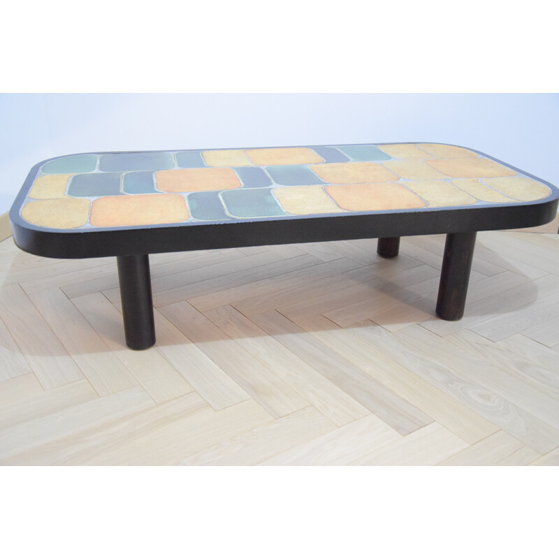 Table basse vintage "Shogun" de Roger Capron - 1960