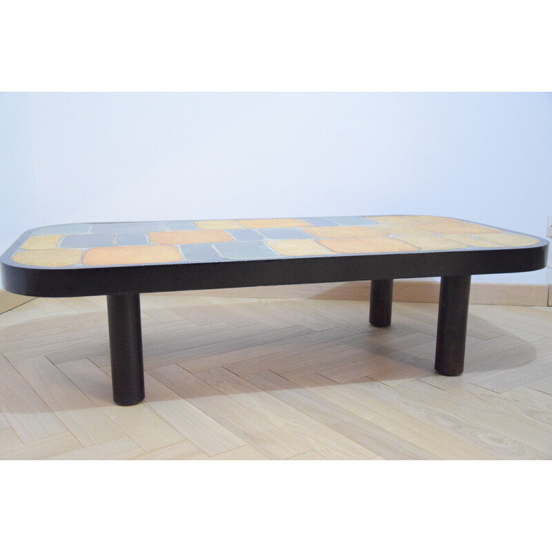 Table basse vintage "Shogun" de Roger Capron - 1960