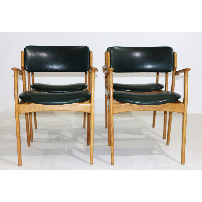 Set of 4 Oak chairs by Erik Buch for O.D. Møbler - 1950s