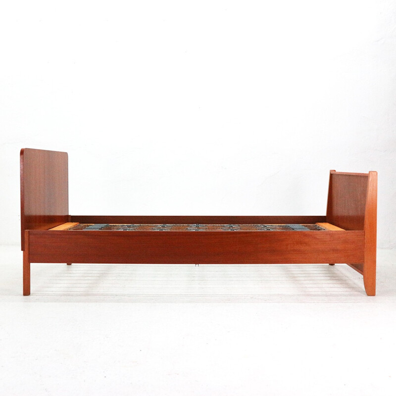 Vintage german bed in teak with springs - 1960s