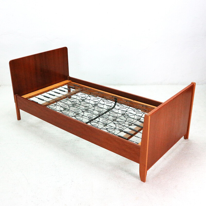 Vintage german bed in teak with springs - 1960s