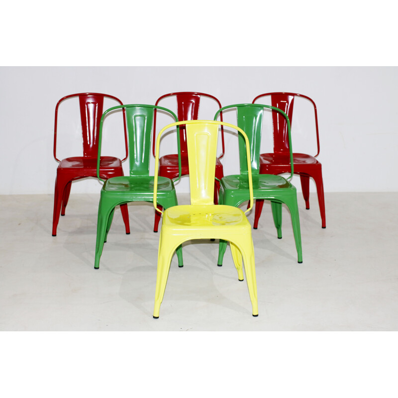 Set of 6 vintage Chairs by Xavier Pauchard for Tolix - 1940s