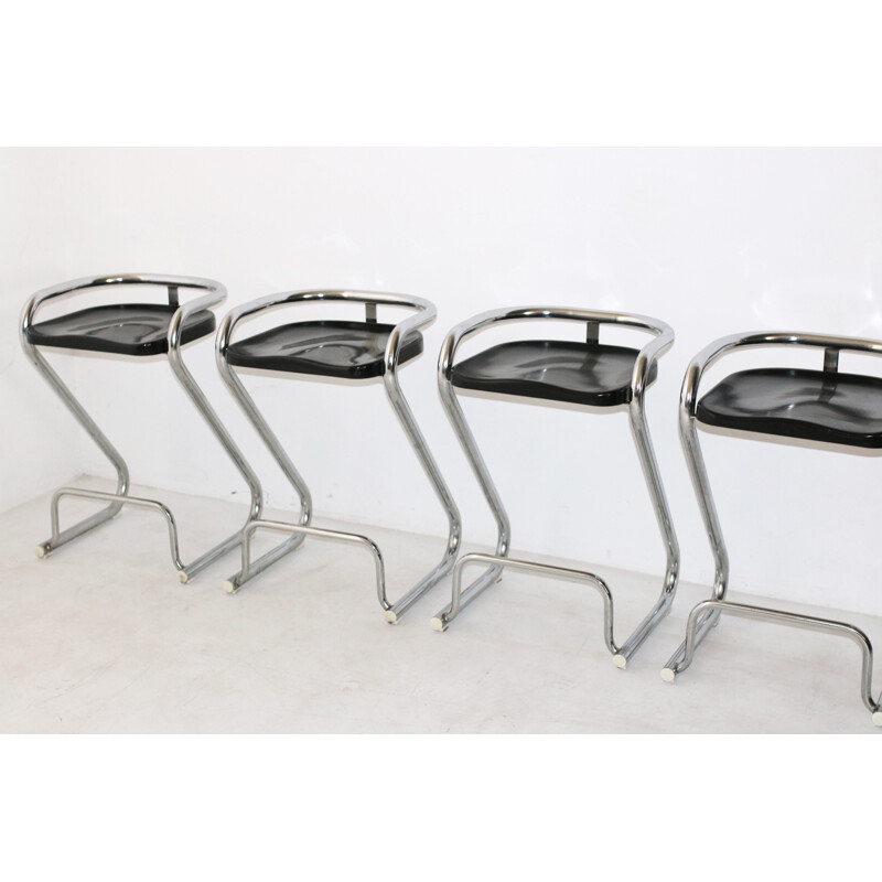 Set of 4 Model "S70-3" Stools by Borge Lindau & Bo Lindekrantz for Lammhults - 1968